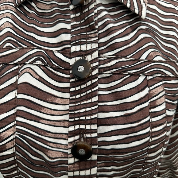 Tory Burch zebra print shirt dress 2 - Picture 5 of 10